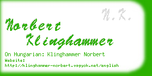 norbert klinghammer business card